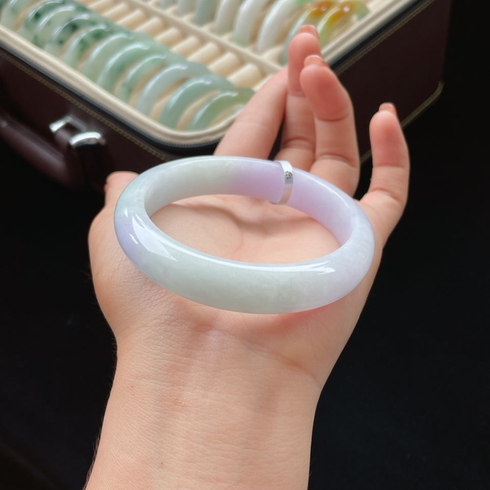 细糯种紫罗兰正圈翡翠手镯（59mm）（yc017378）