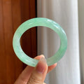 糯冰带色翡翠平安镯（55mm）（yc313029）