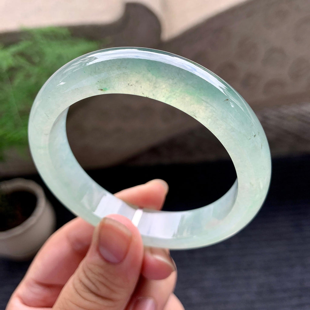 糯冰种晴水平安镯（57.3mm）（yc195953）