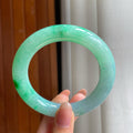冰种带色翡翠圆条手镯（56.3mm)（yc345457）