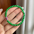 糯种满绿翡翠珠串手串（yc263540）