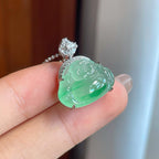 18k金镶冰种带色翡翠佛公（yc241861）