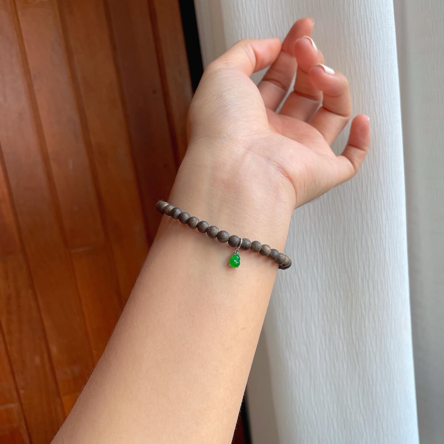 18k金镶翡翠葫芦手串（yc251052）