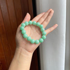 糯冰果绿底翡翠珠串手串（yc246171）