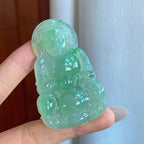 糯冰晴底带色翡翠观音挂件（yc265779）