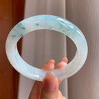 冰种飘花翡翠平安镯（57.2mm)（yc348973）
