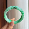 糯冰飘花翡翠平安镯（53mm)（yc424287）