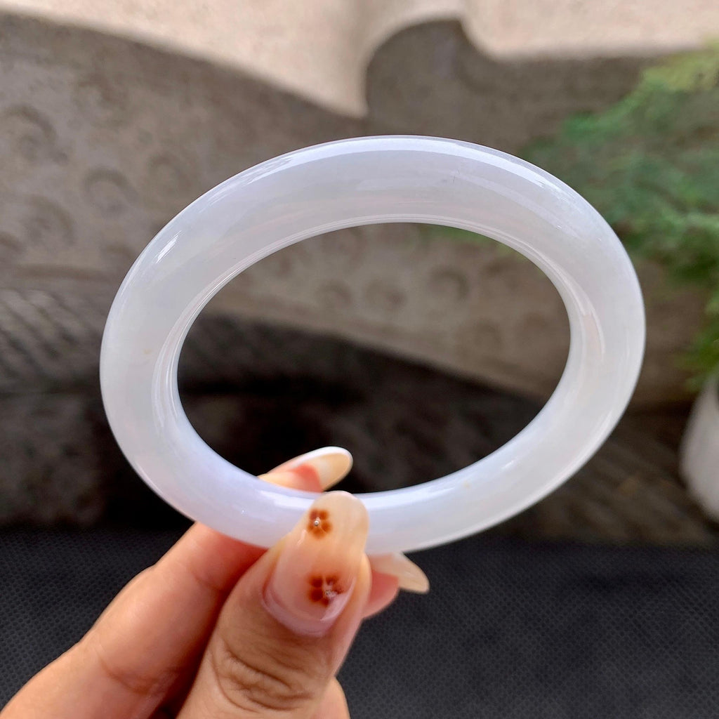 糯种无色圆条手镯（54.8mm）（yc263460）