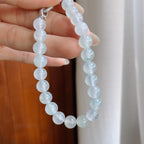 冰种无色飘花翡翠珠串手串（yc242100）