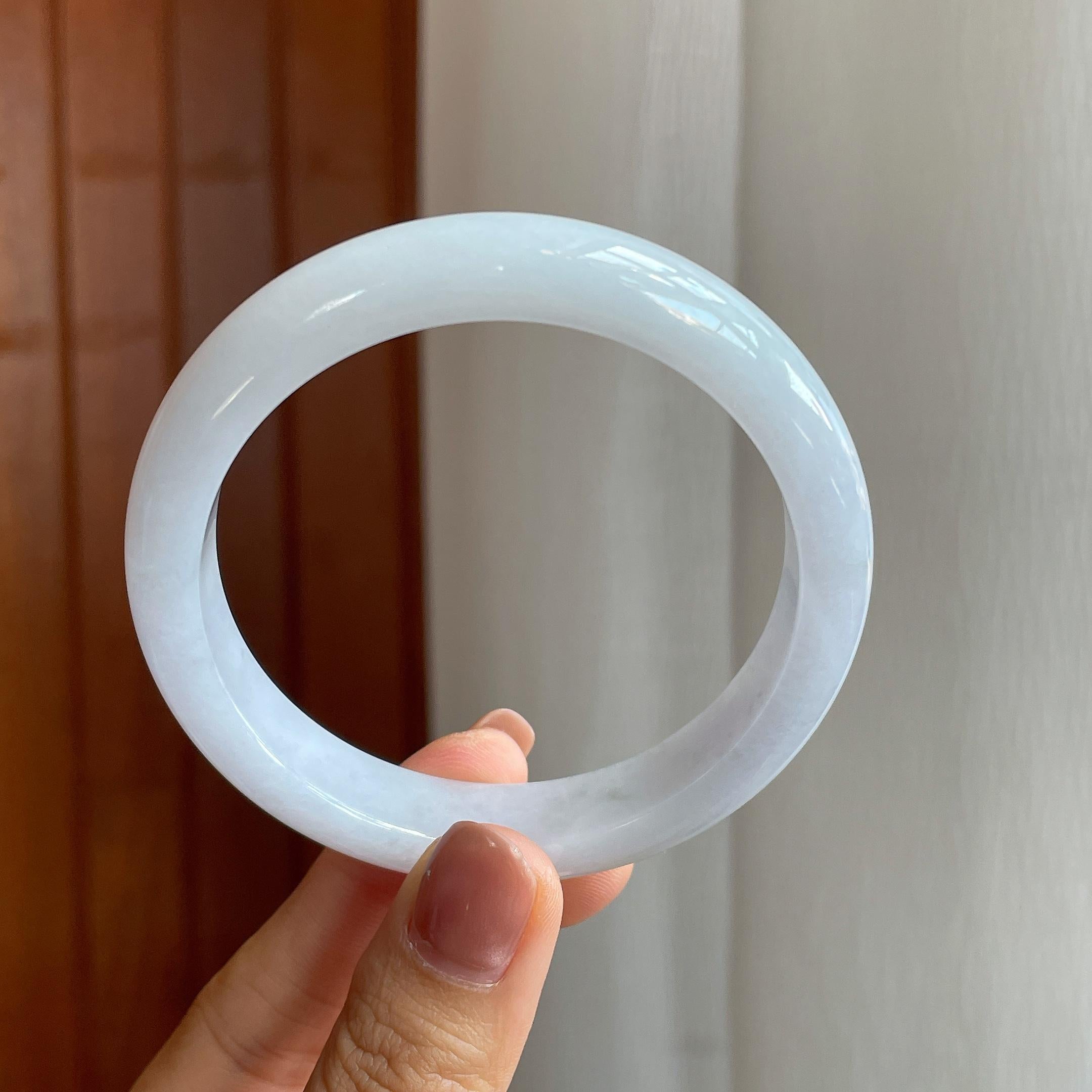 糯冰淡春底翡翠平安镯（59mm）（yc284621）