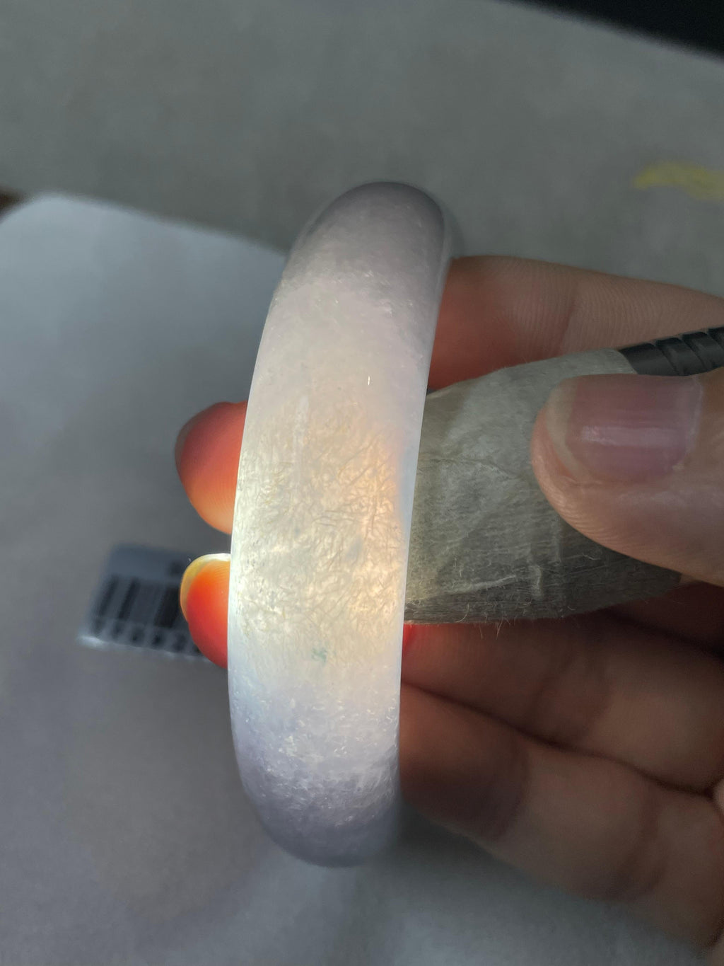 糯冰种飘花宽版轮胎手镯（57.2mm）（yc233907）