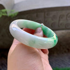 细糯种飘阳绿宽版轮胎手镯（56.8mm）（yc213157）