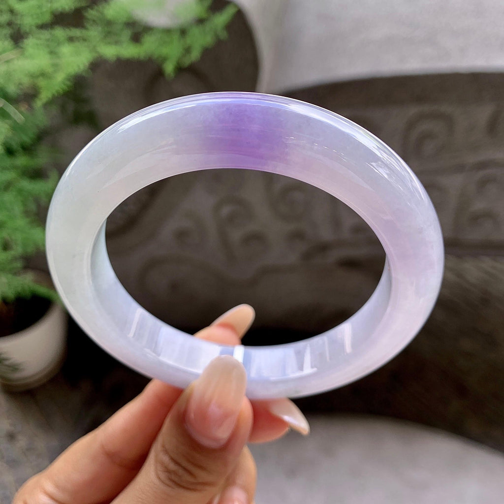 细糯种紫罗兰飘花平安镯（60mm）（yc203715）