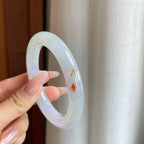 冰种椿彩翡翠圆条手镯（55.7mm）（yc278187）