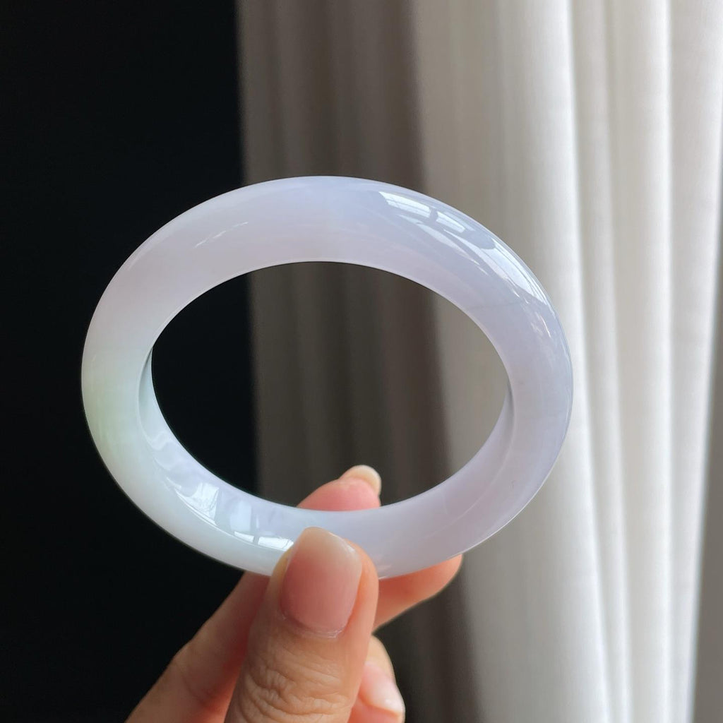糯冰淡春底翡翠平安镯（55.6mm)（yc389475）