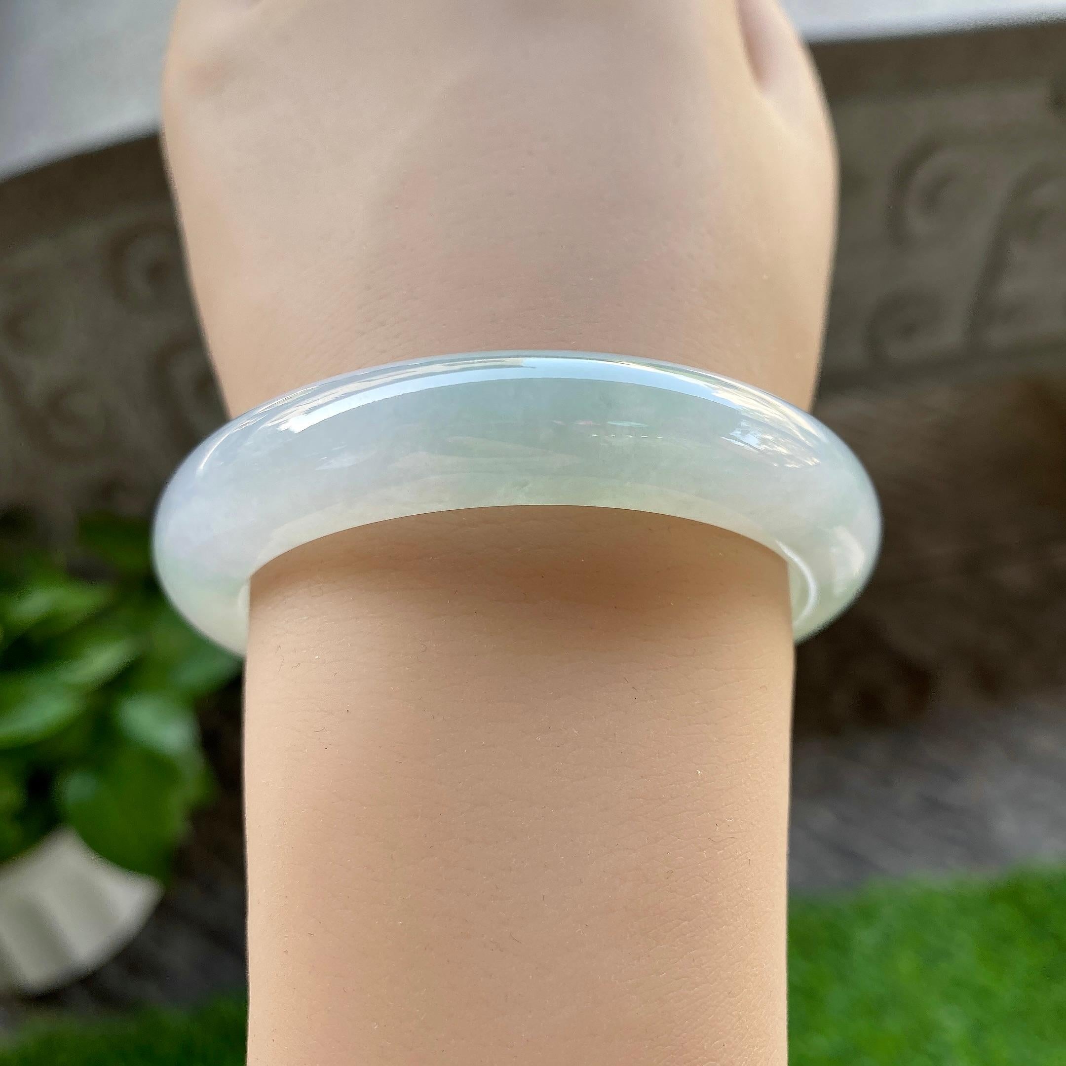 细糯种淡晴底平安镯（53mm）（yc304775）