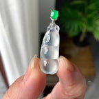 18K金钻镶冰种无色福豆吊坠（yc255618）