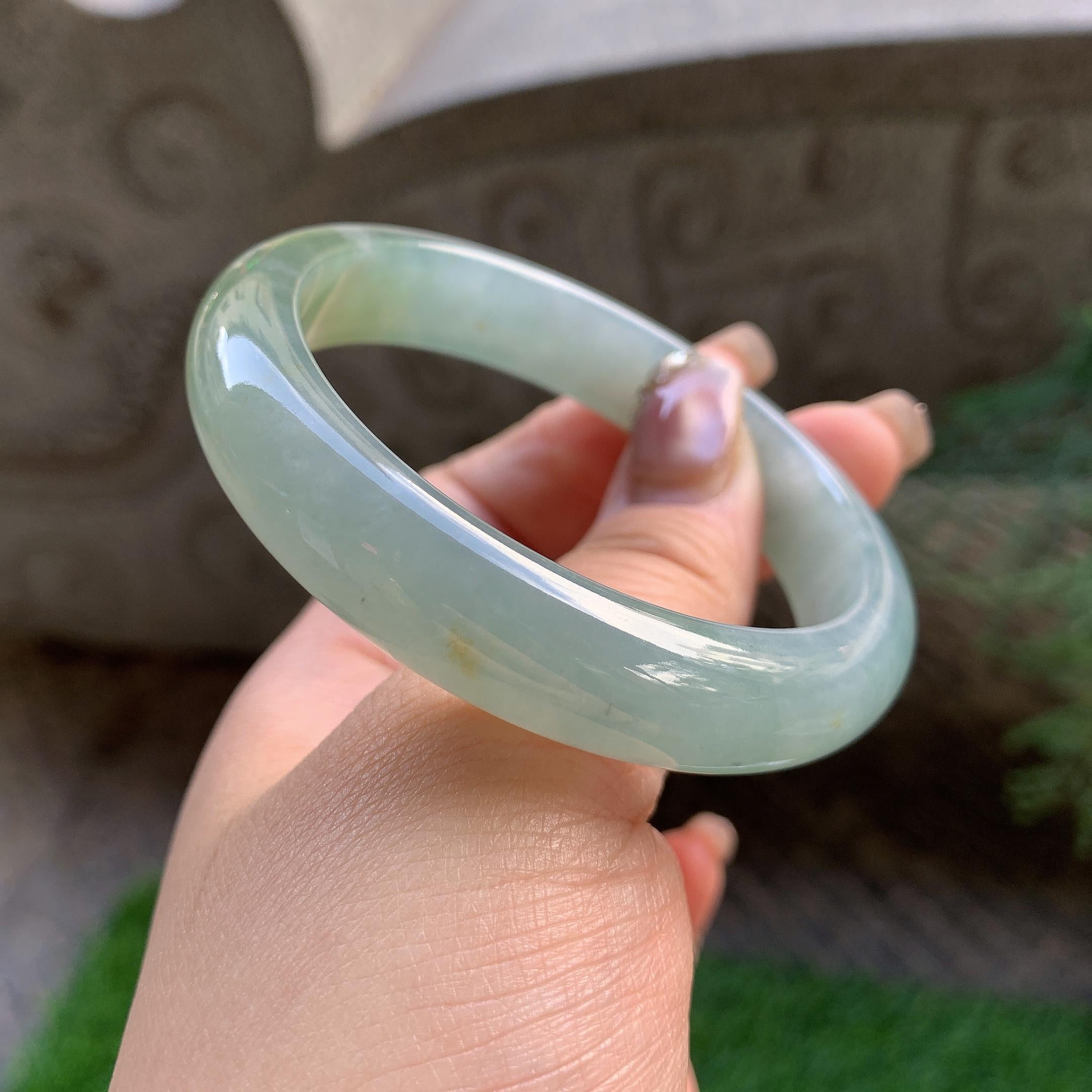 糯冰种晴底黄翡平安镯（57mm）（yc293330）