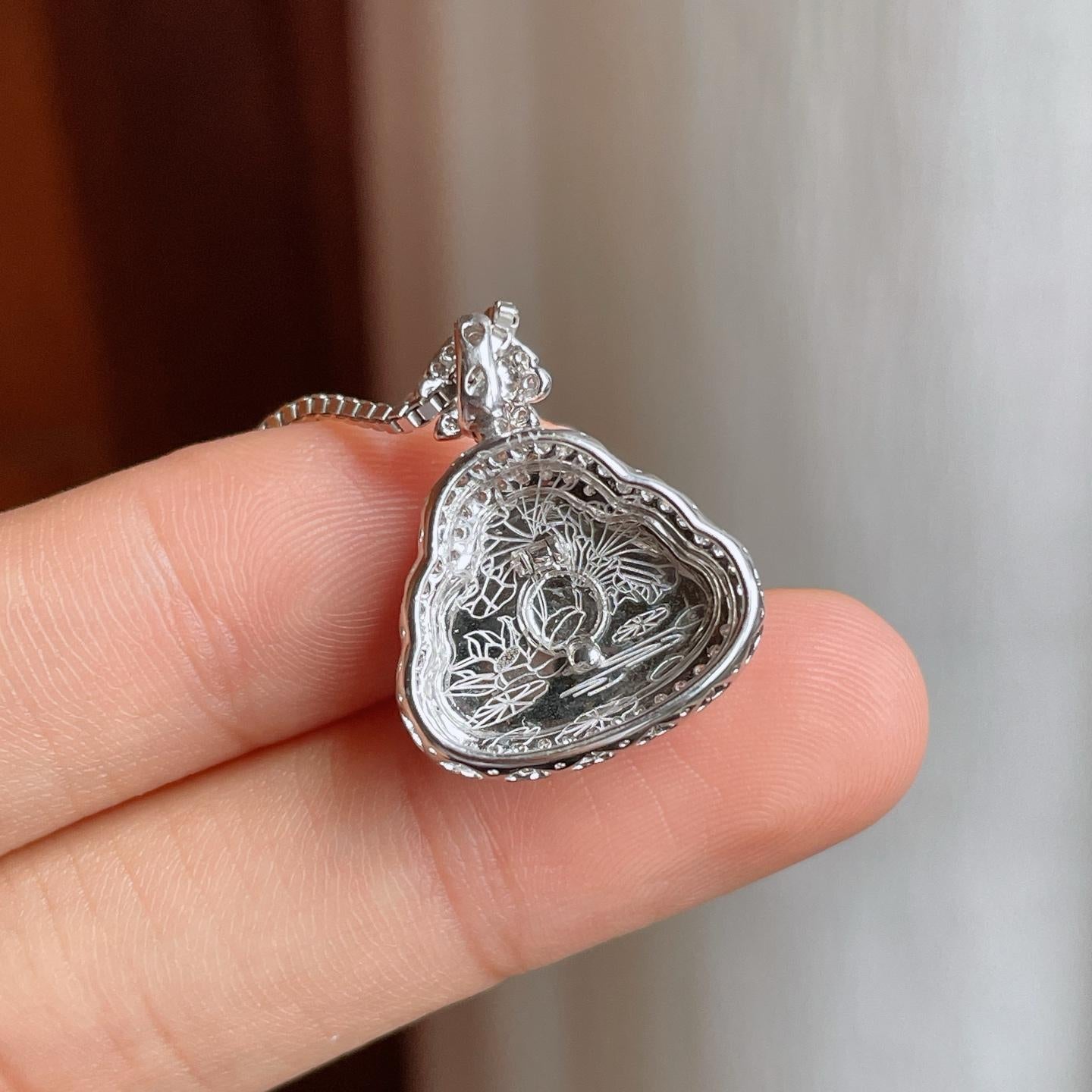 18k金镶冰种满绿翡翠佛公（yc247657）