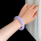 糯冰种紫罗兰翡翠平安镯（54.6mm)（yc349447）