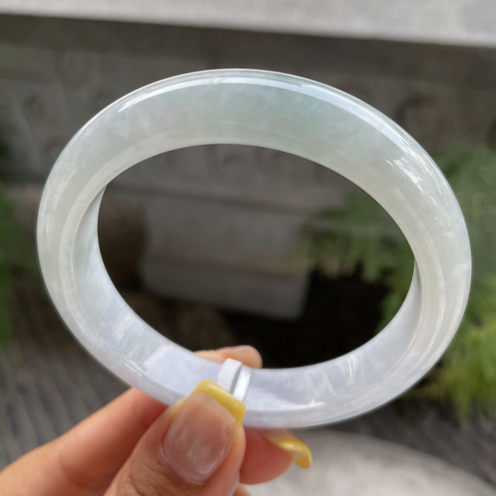 细糯种飘花正圈平安镯57.8圈      天然缅甸A货翡翠（yc387360）