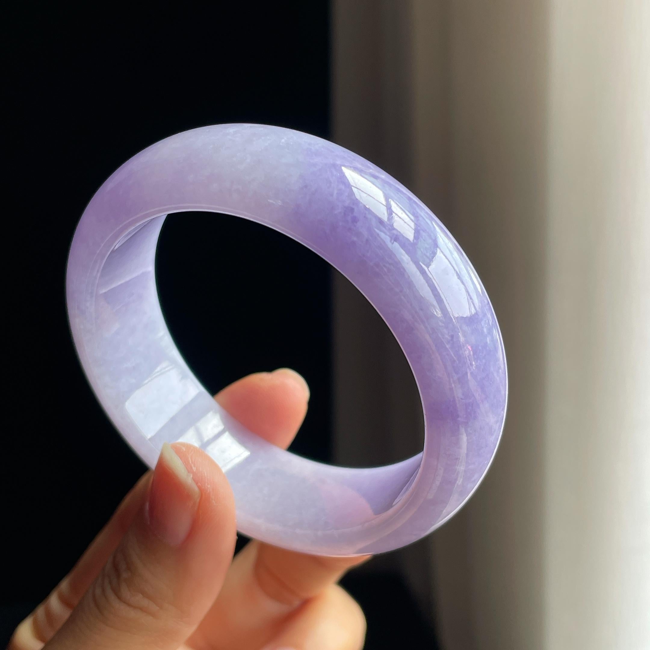 糯冰宽版紫罗兰翡翠平安镯（56.2mm)（yc374805）