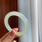 冰种带洒金翡翠圆条手镯（54mm）（yc276514）