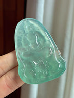 冰种蓝晴底普贤 天然缅甸A货翡翠（yc453205）