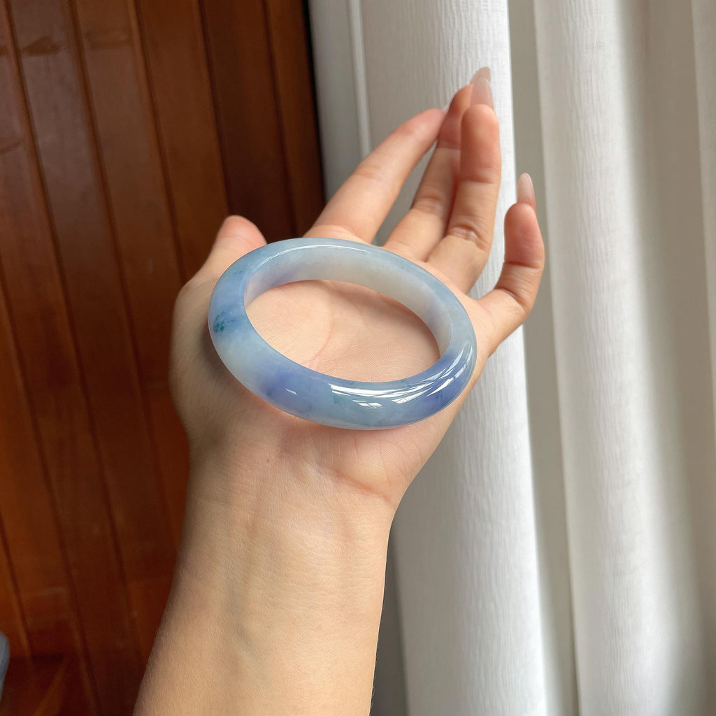 冰种紫罗兰翡翠平安镯（54.5mm）（yc303126）