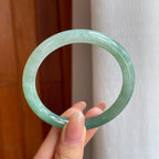 糯冰半山半水翡翠圆条手镯（54.7mm)（yc365770）