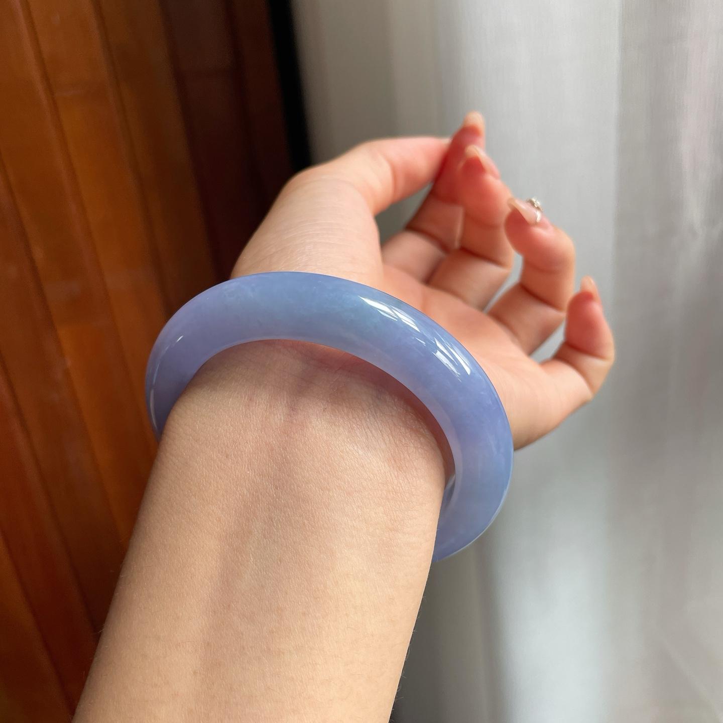 糯冰种满紫翡翠平安镯（54mm）（yc190542）