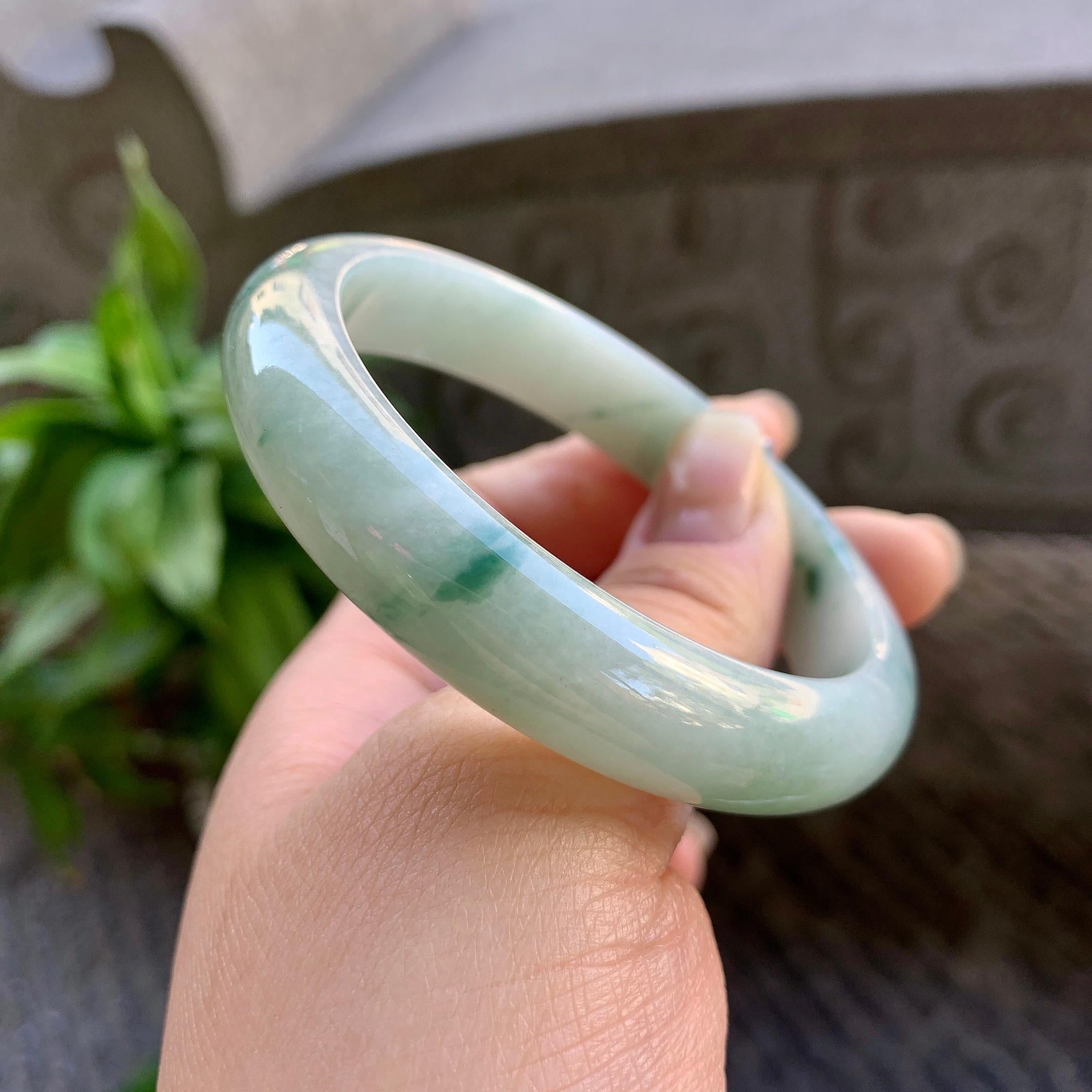 细糯种飘花平安镯（57mm）（yc308748）