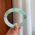 冰种飘花翡翠平安镯（55mm）（yc278696）