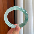 冰种飘花翡翠平安镯（56.8mm）（yc310946）
