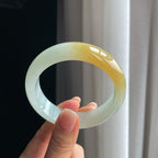 冰种黄翡宽版翡翠手镯（58.2mm）（yc397241）
