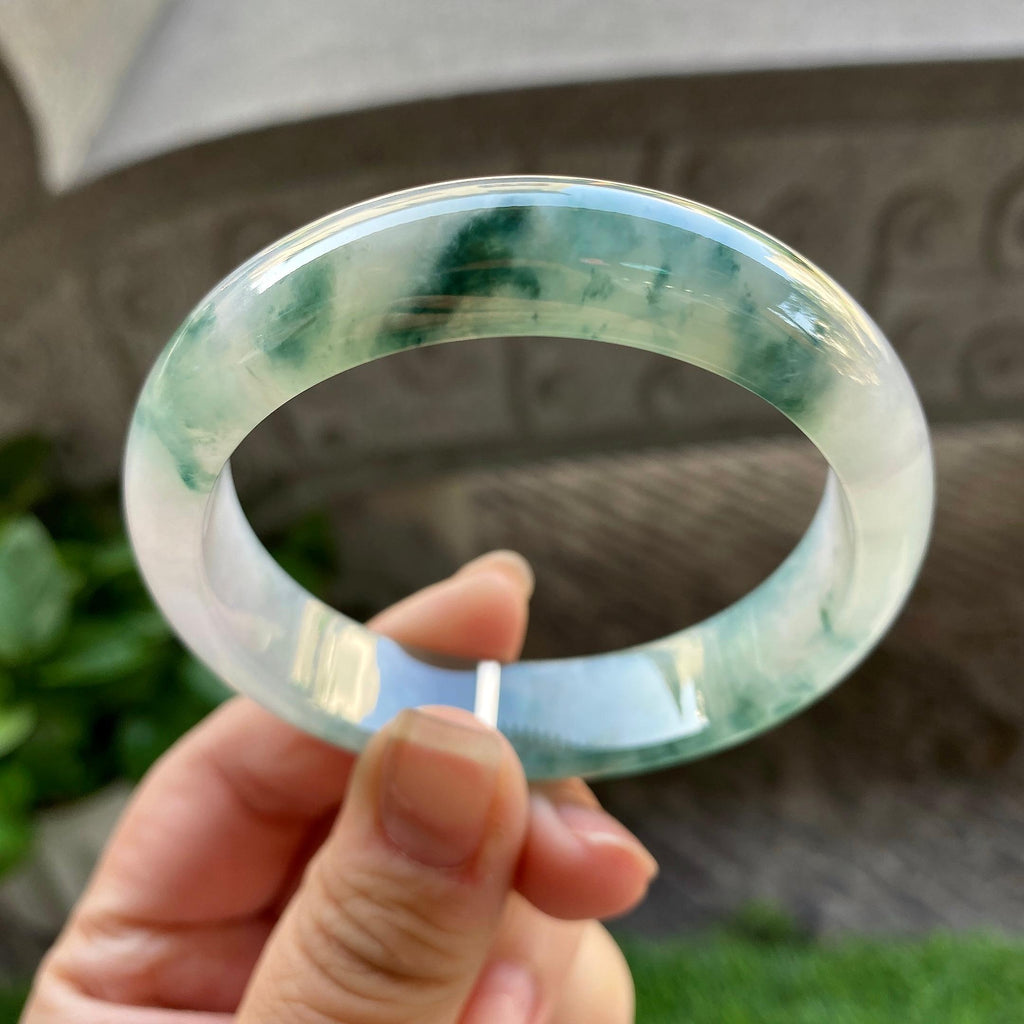 糯冰种飘花平安镯（55.8mm）（yc304782）