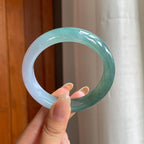 糯冰半山半水翡翠平安镯（55.6mm)（yc414441）