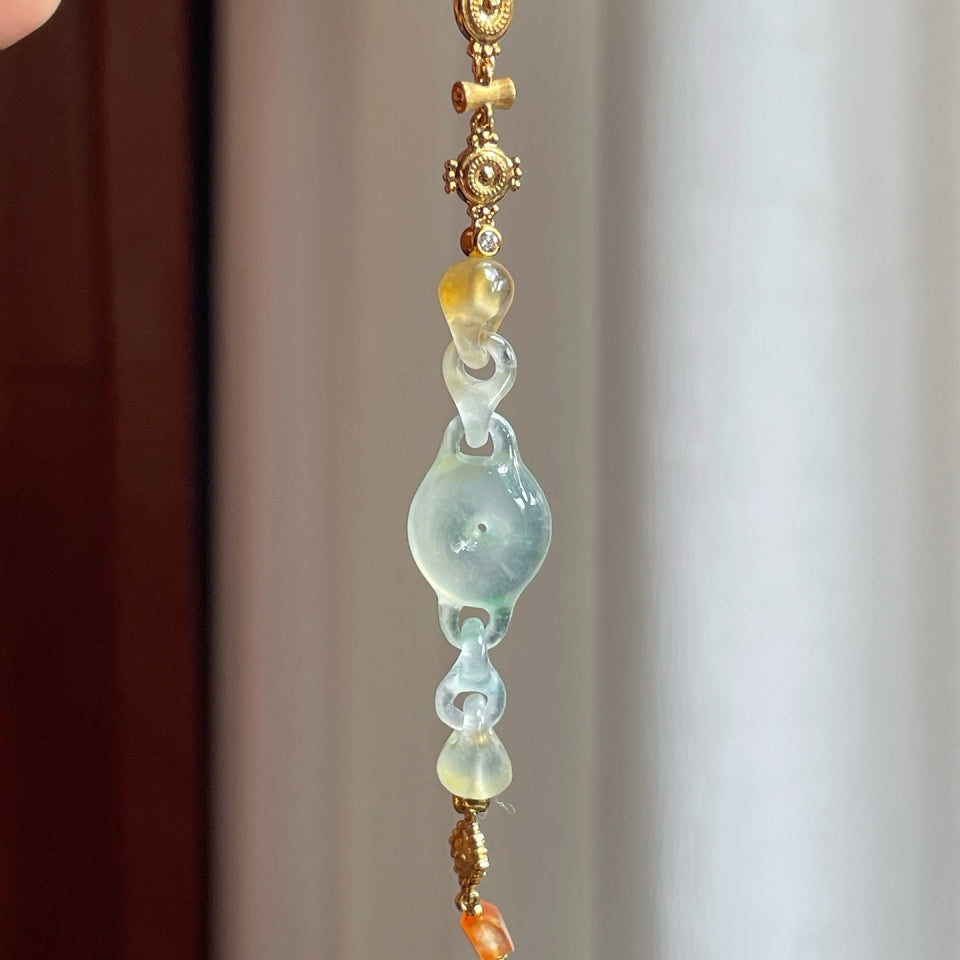 18k金钻镶冰种飘花翡翠手链（yc173981） – 思懿家