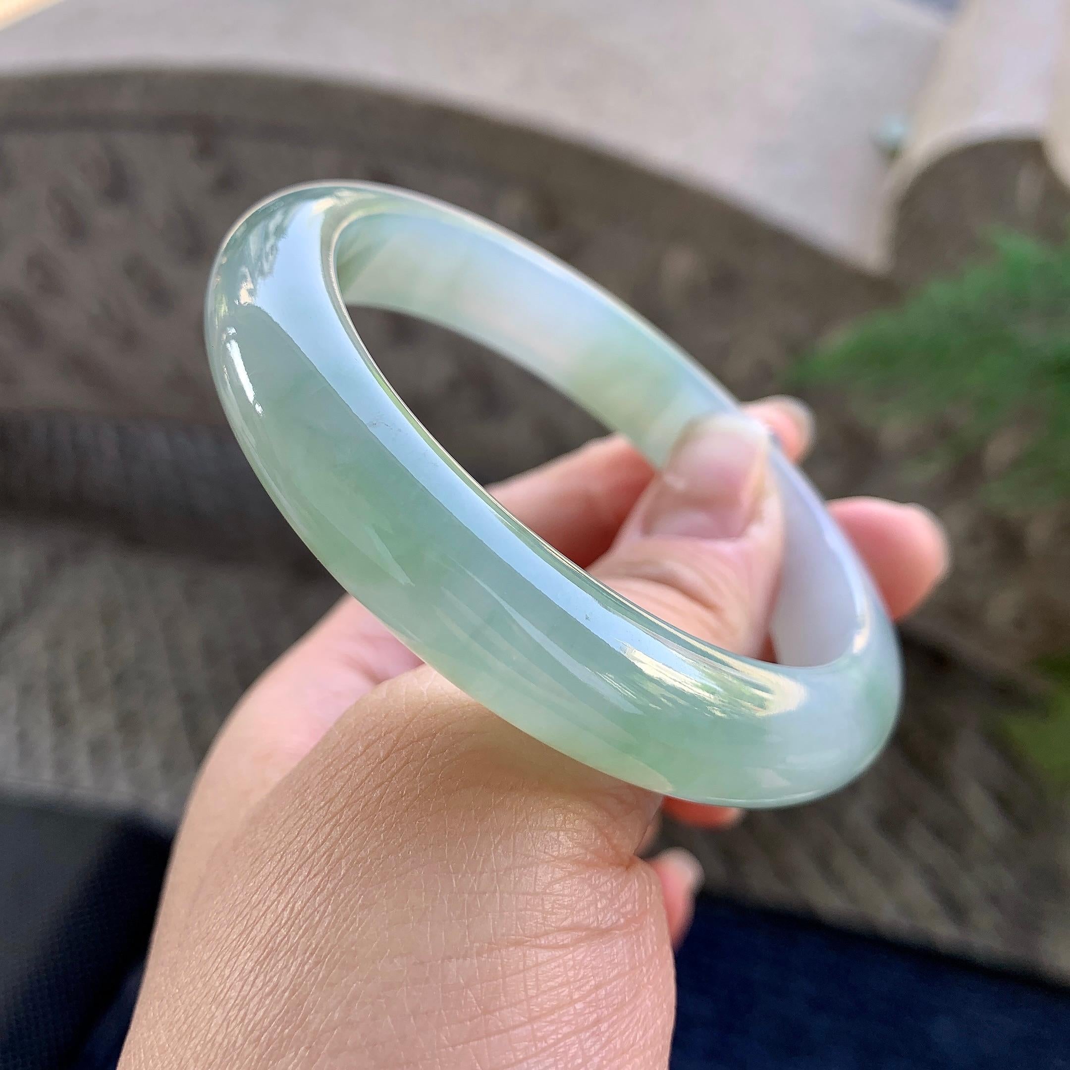 糯冰种晴水平安镯（57.4mm）（yc305693）