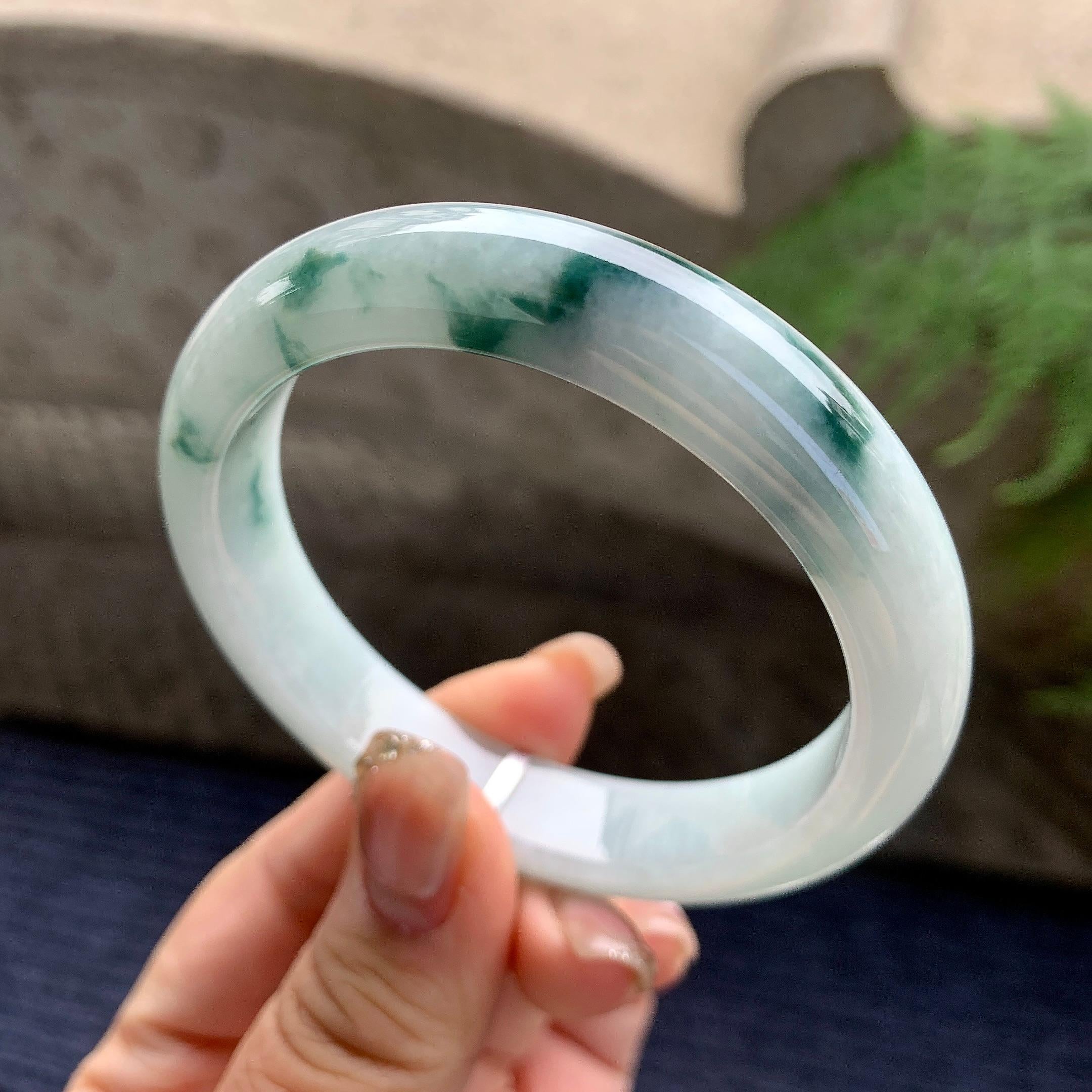 糯种飘花平安镯（55.8mm）（yc297966）