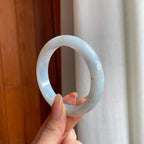 糯冰淡底色洒金翡翠平安镯（57mm)（yc360250）