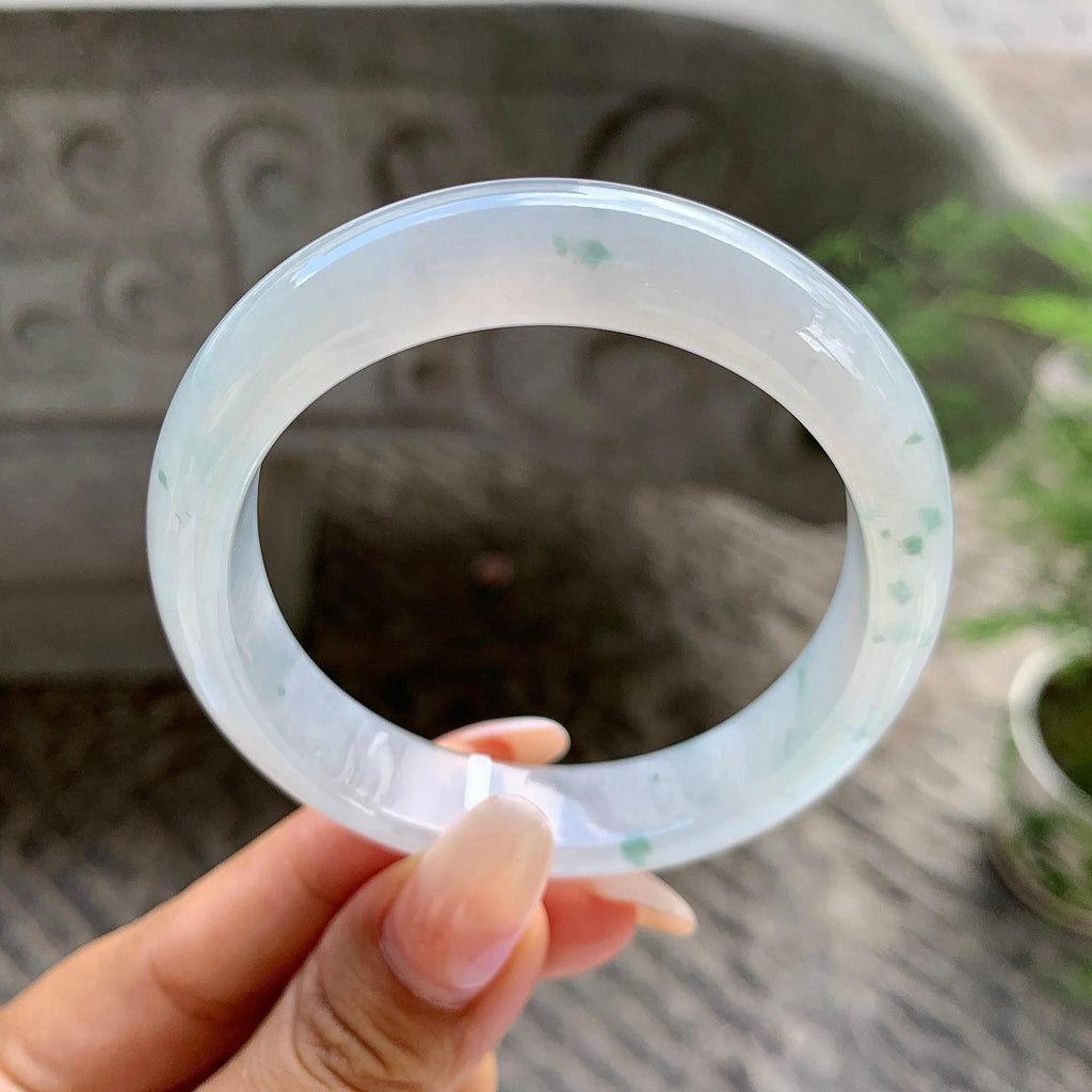 糯冰种飘花贵妃手镯（58.7mm）（yc202387）