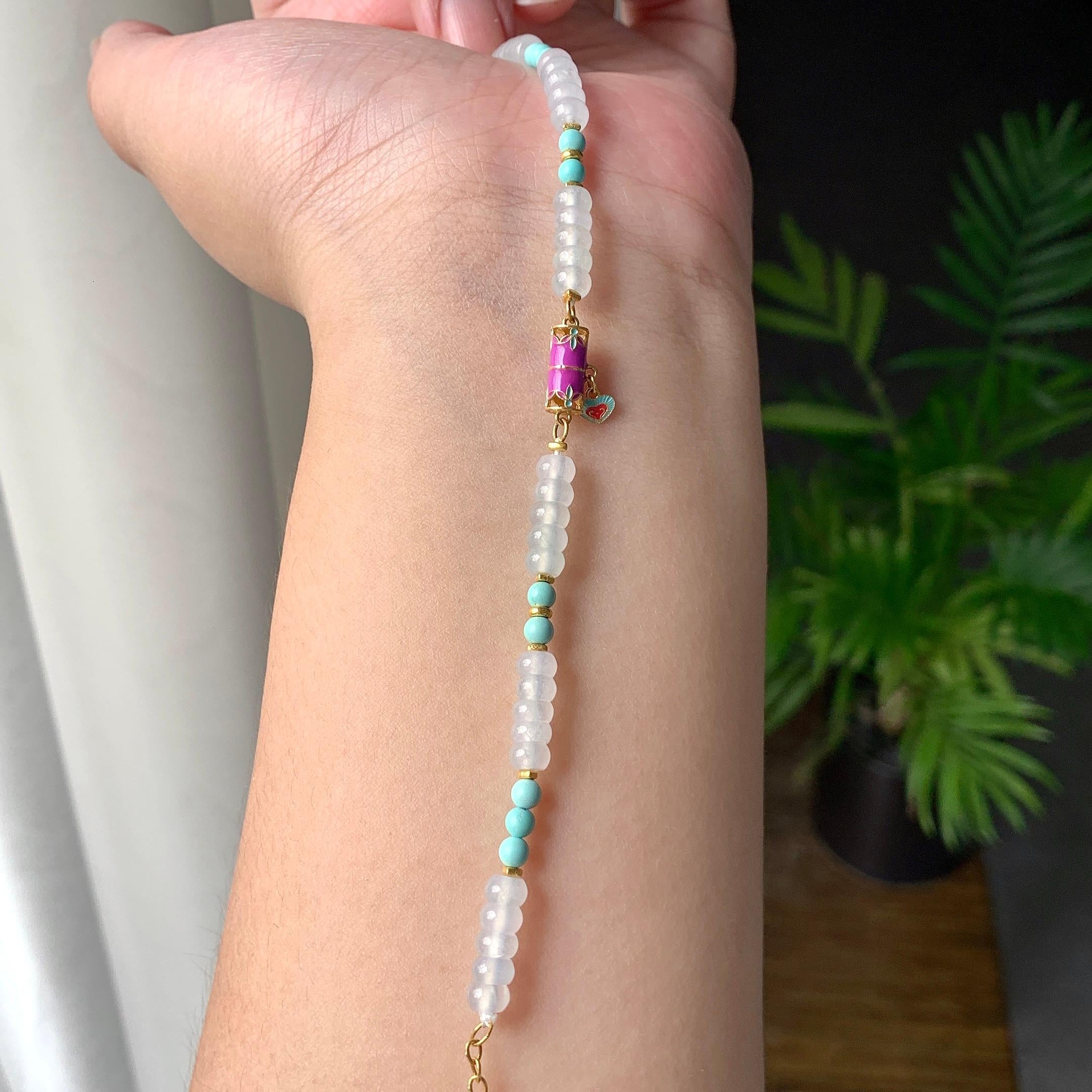 18K金镶糯冰种算盘珠手链（yc207251）