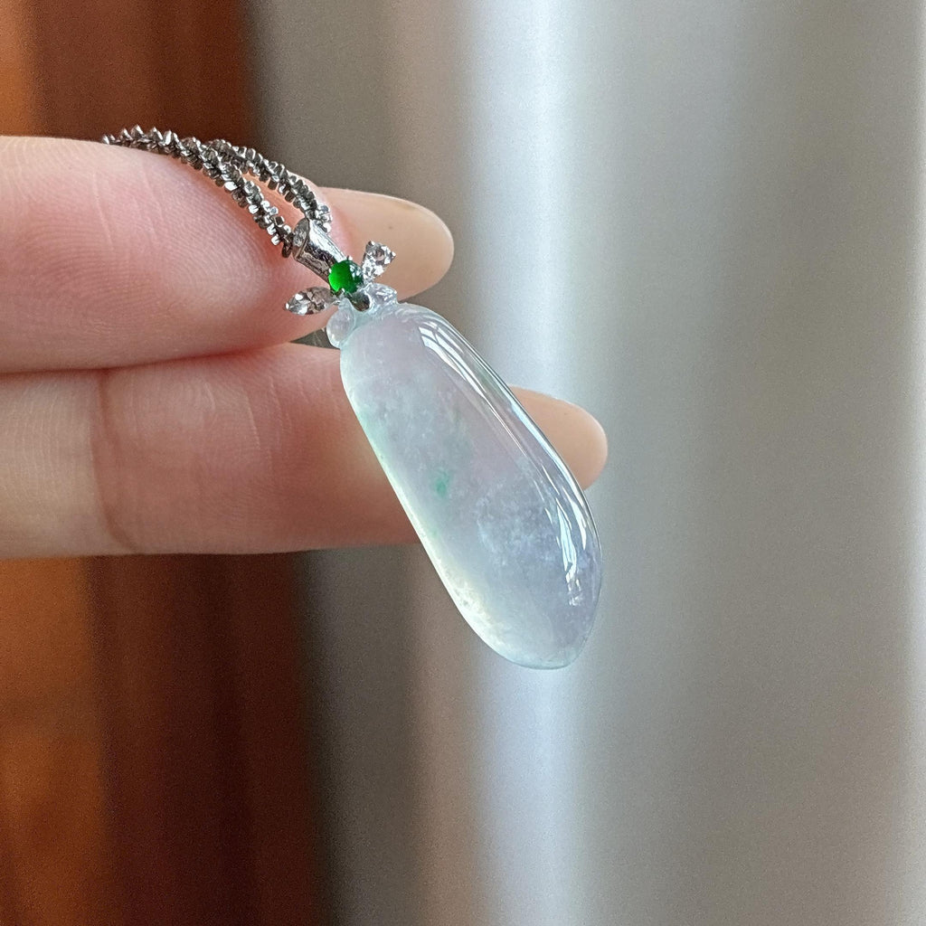 18k金扣头糯冰飘花福瓜挂件（yc739176）