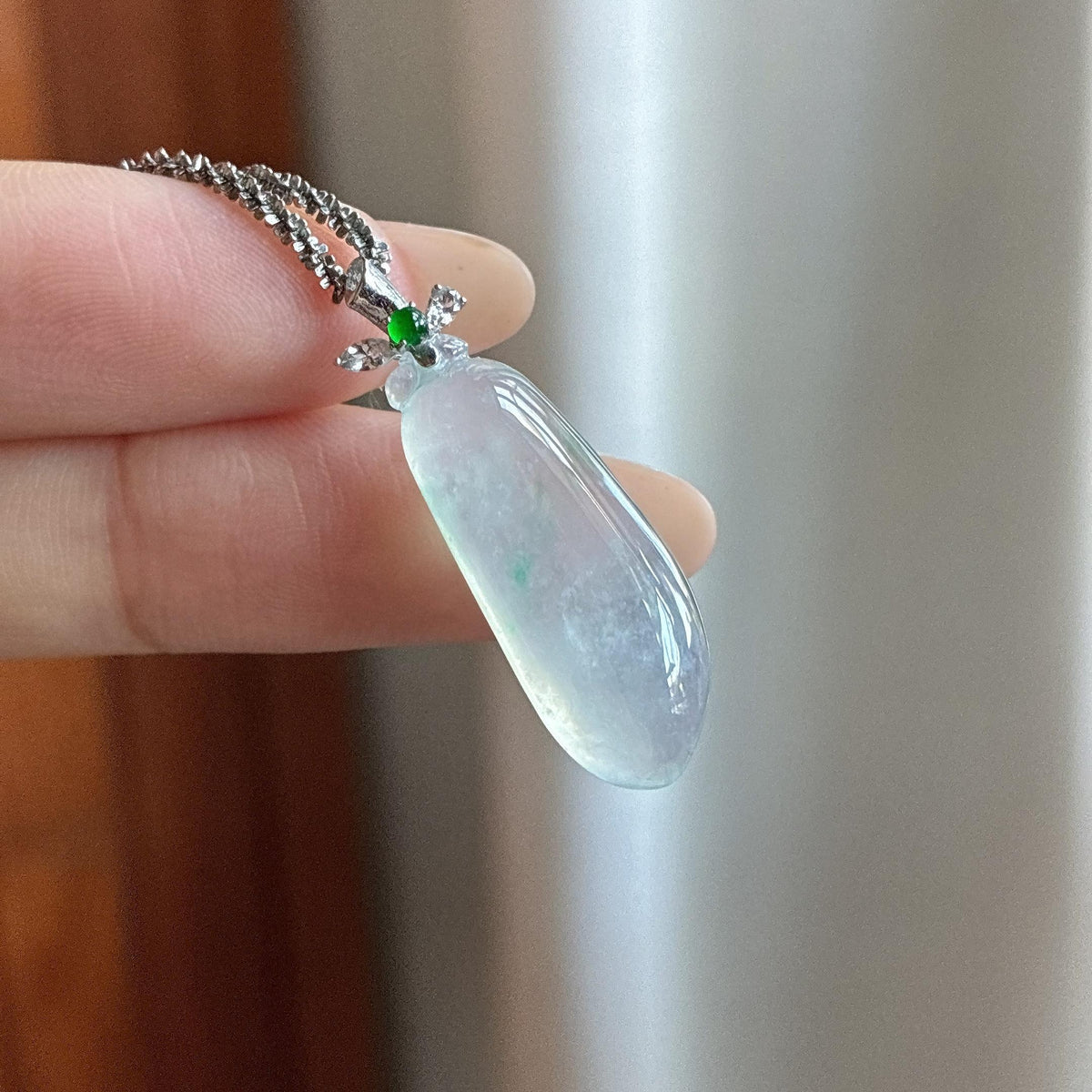 18k金扣头糯冰飘花福瓜挂件（yc739176）