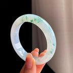 冰种飘花翡翠平安镯（53.3mm)（yc363416）