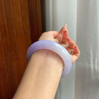 糯冰种紫罗兰翡翠平安镯（56mm）（yc206755）