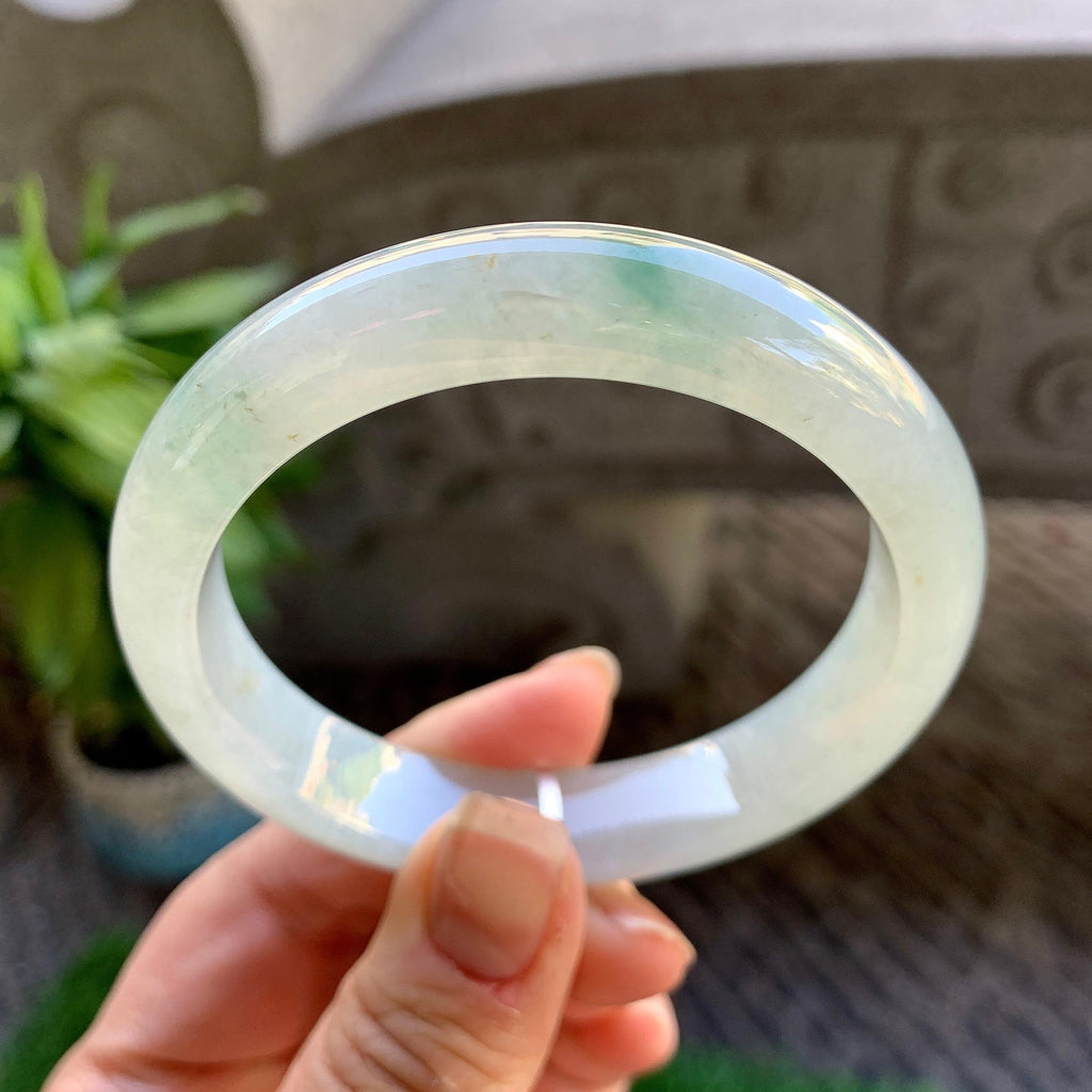 糯冰种飘花平安镯（56.8mm）（yc307325）