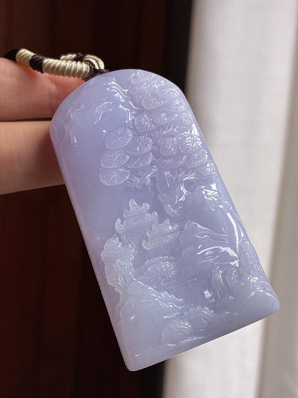 糯冰紫罗兰山水牌 天然缅甸A货翡翠（yc465024）