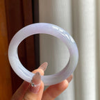 细糯冰紫罗兰翡翠平安镯（56.8mm）（yc185597）
